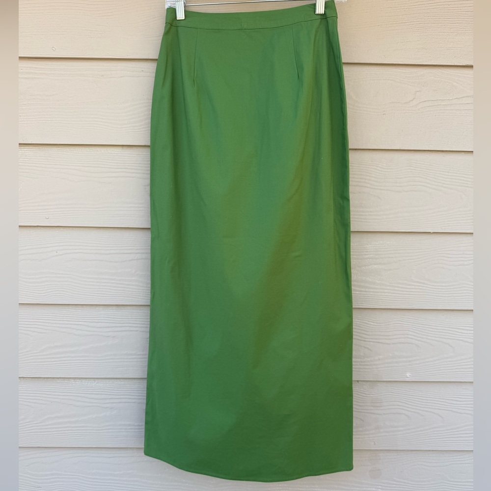 Reformation Green Wrap Midi Skirt - Picture 11 of 14